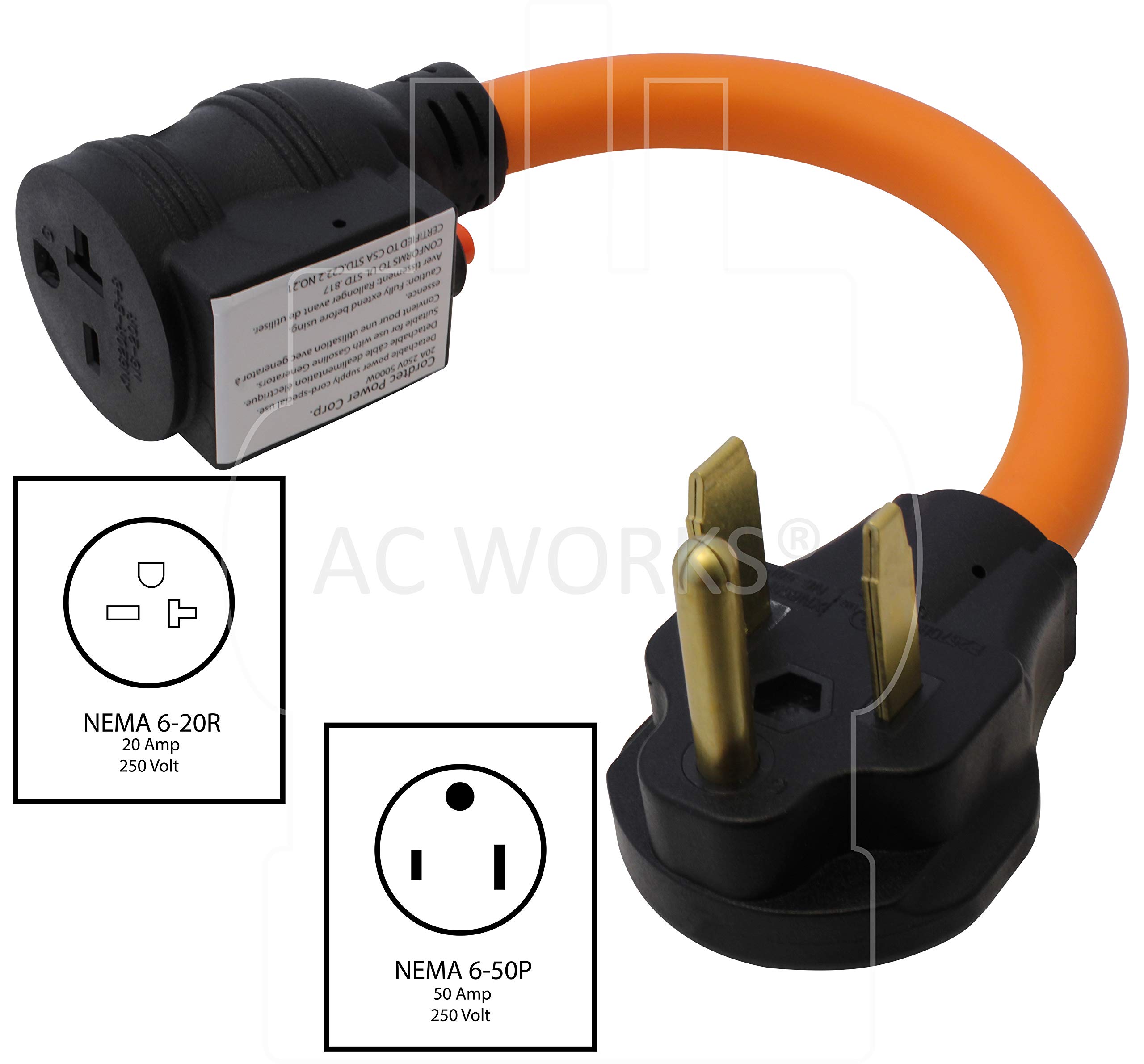 AC WORKS Welder 6-50P Plug to 6-20R 250V HVAC/Power Tools/EV